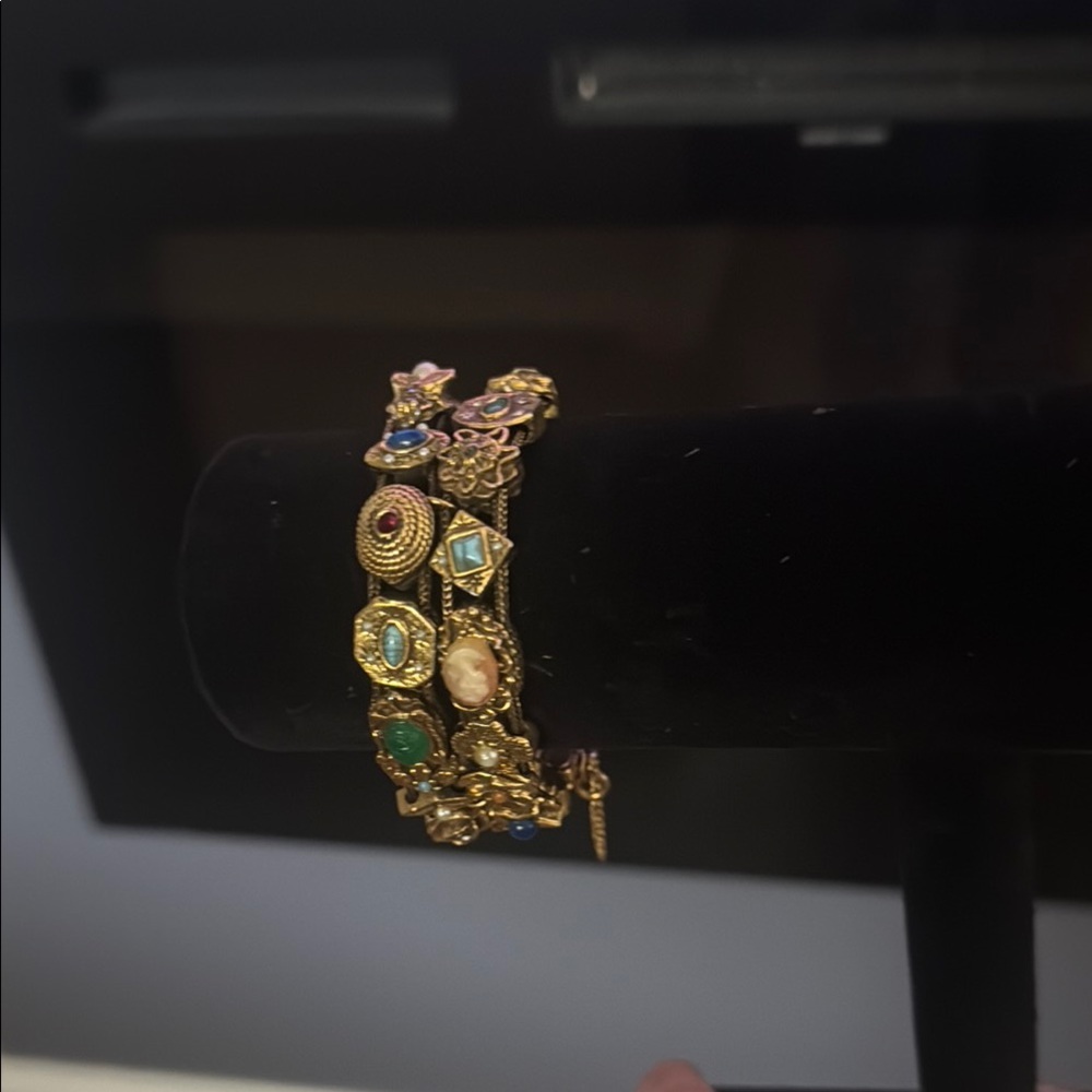Goldette Cuff Bracelet with Ornate Design
